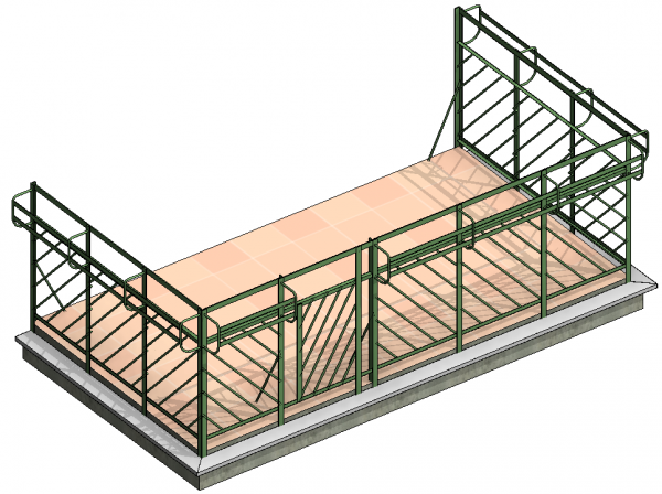 Zadany wzór balustrady stworzony z 3 osobnych typów.